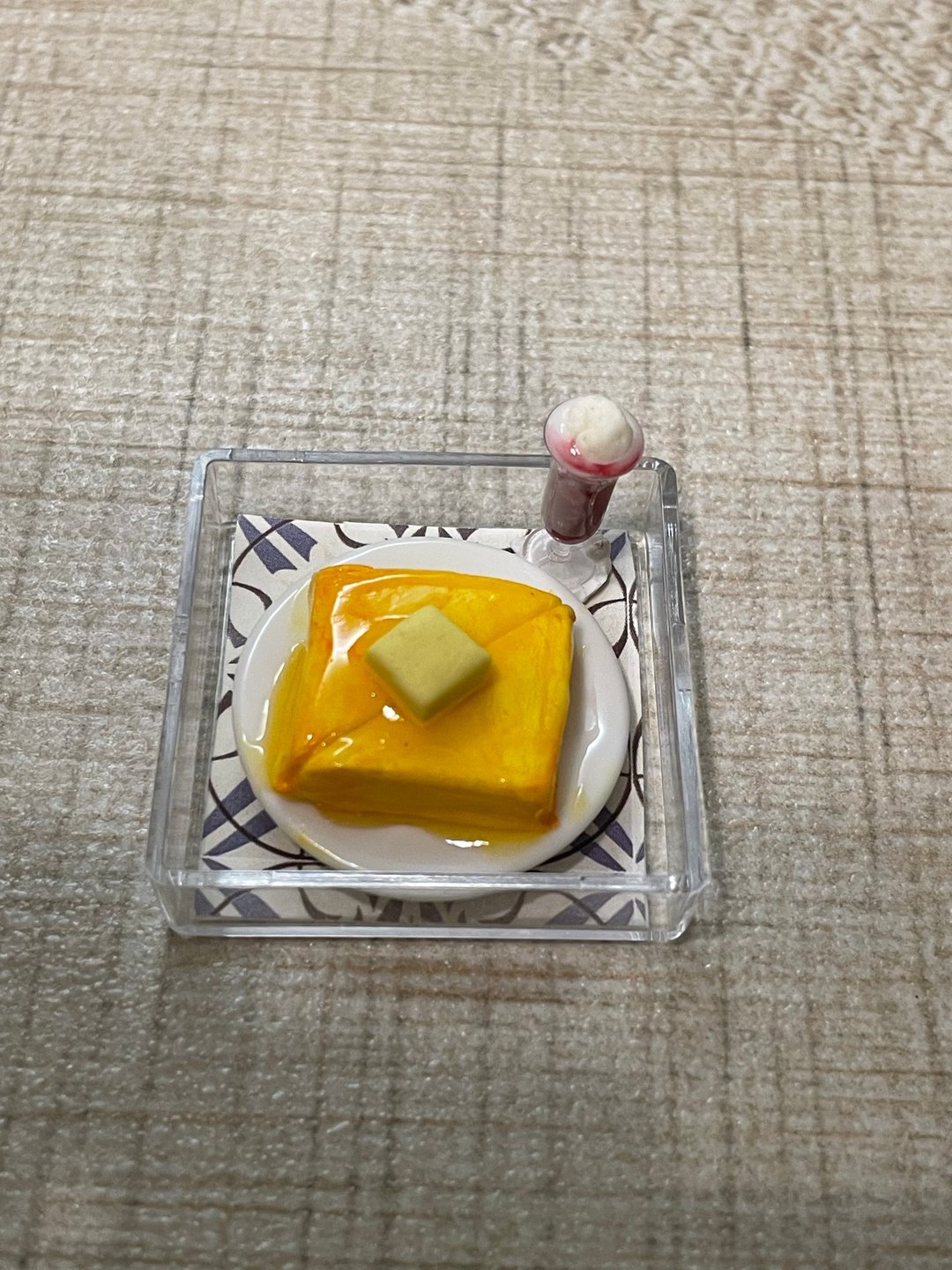 迷你袖珍港式茶餐西多士及红豆冰 - 摆饰 - 其他材质 