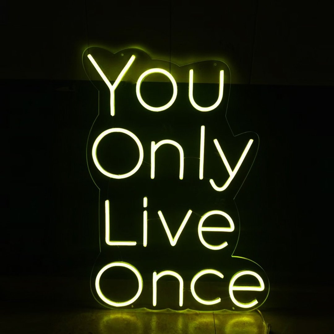You Only Live Once 霓虹装饰灯 墙身氛围灯 定制化手作礼物 - 灯具/灯饰 - 压克力 透明