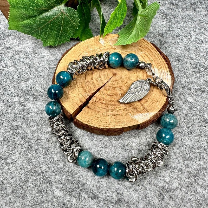 【莫名奇妙杂货店】蓝磷灰 钛钢手链 - 手链/手环 - 水晶 蓝色