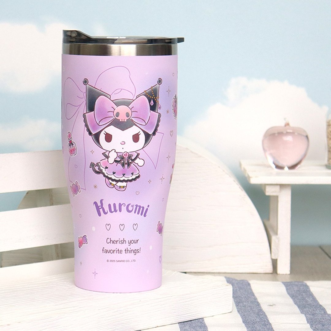【Sanrio 三丽鸥】不锈钢真空酷乐杯 900ml-爱心系列 - 酷洛米 - 保温瓶/保温杯 - 不锈钢 紫色