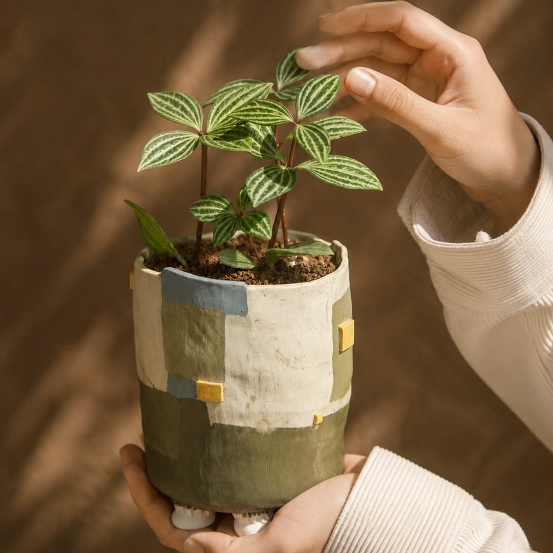 城市之光 - 白脉椒草 手工陶盆器 植栽 盆栽 绿植 - 植栽/盆栽 - 陶 