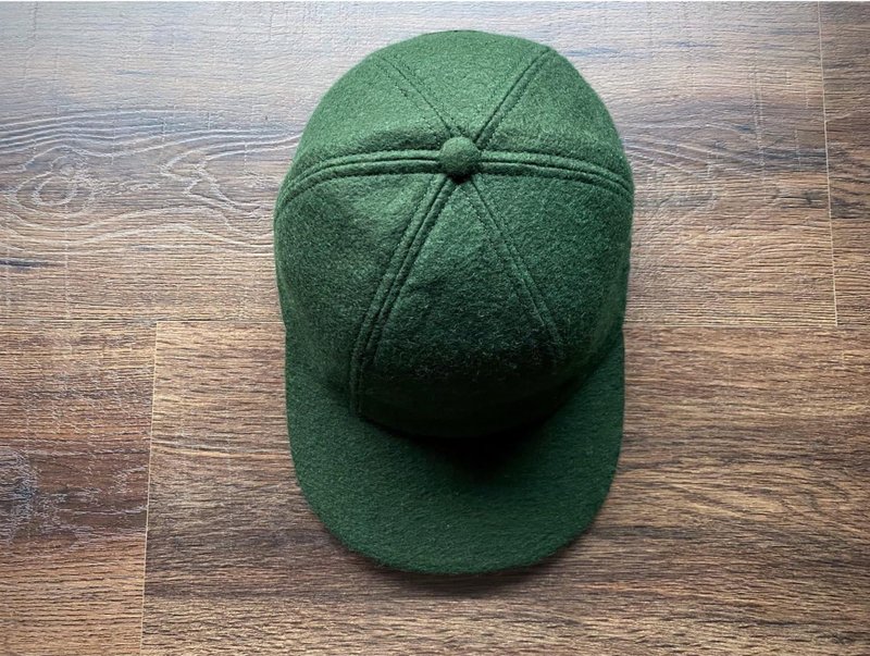 NEW YORK HAT 90s / VINTAGE 六片式羊毛棒球帽 / 美制老品 - 帽子 - 羊毛 绿色
