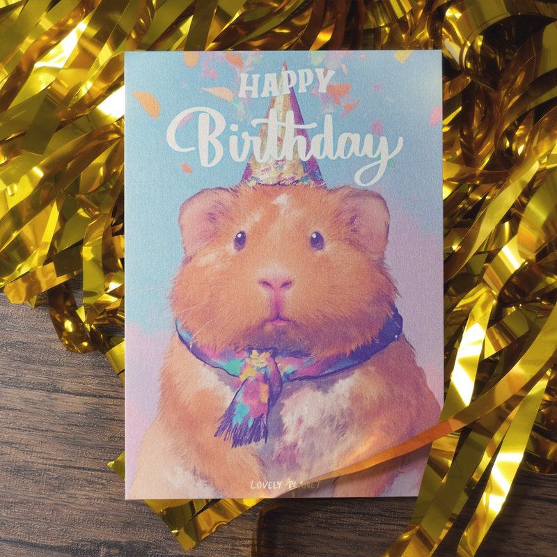 天竺鼠生日贺卡 明信片 猪你生日快乐 - 卡片/明信片 - 纸 