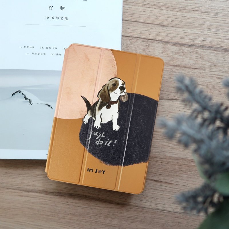 iPad 12.9/Air4/iPad 9/mini5系列 开朗米格鲁 皮革平板保护套 - 平板/电脑保护壳 - 其他材质 咖啡色