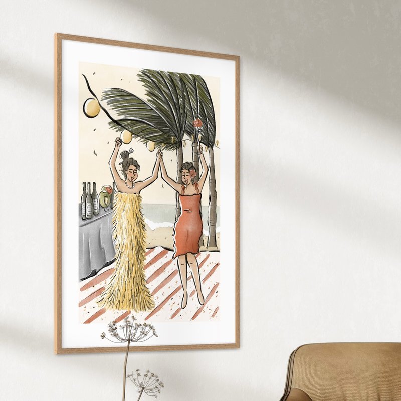 Beach Party 印刷画作 墙壁装饰 - 海报/装饰画/版画 - 纸 白色