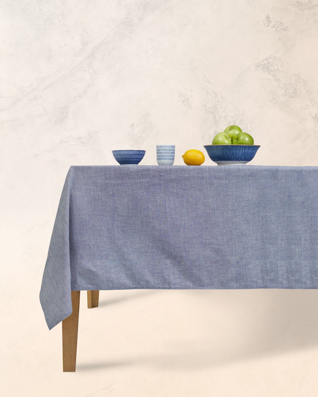 Han&amp;Co. Table Cloth – Relax Blue | Relax Blue HCTBC13 桌布 - 餐桌/书桌 - 棉．麻 蓝色