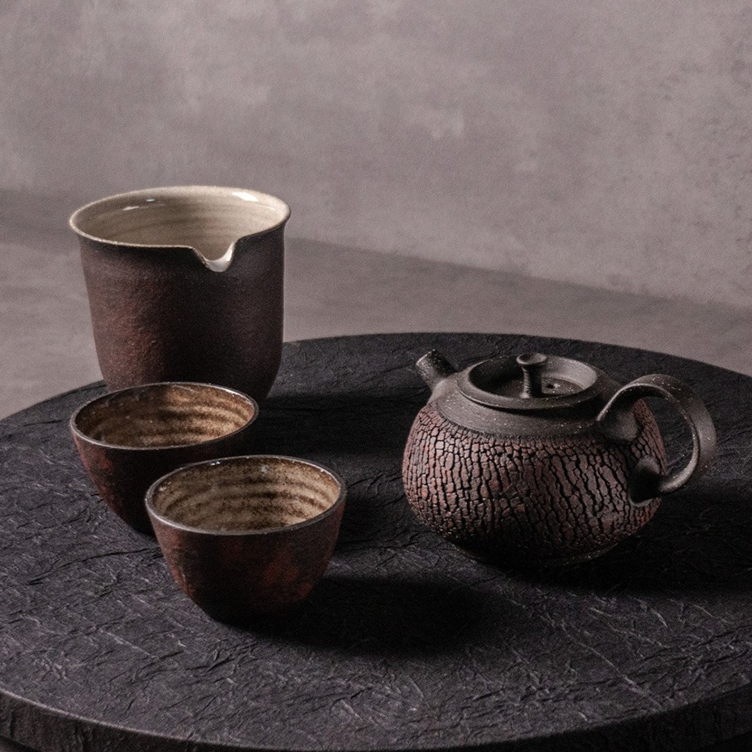 无我系列 - 承烟赤岩茶器200ml - 茶具/茶杯 - 陶 红色