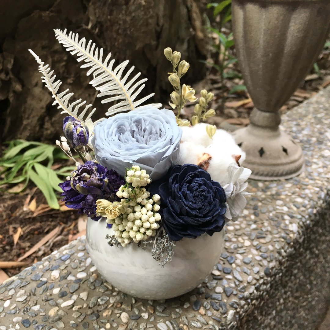 水灵逸品大理石纹扩香桌花/永生花/升迁/转职/开幕/新居/生日贺礼 - 干燥花/捧花 - 植物．花 