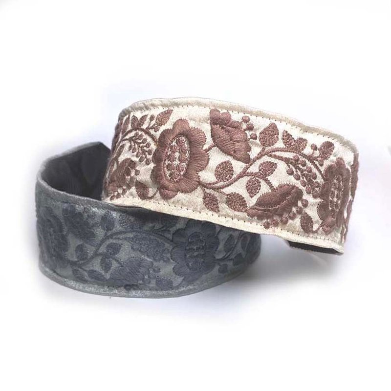 印度刺绣宽版不痛发箍 质感花卉手工发饰 UHR-288 - 发饰 - 绣线 透明