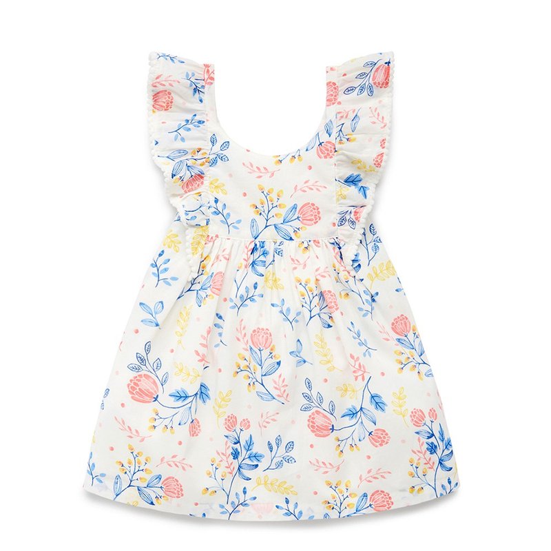 澳洲Purebaby有机棉女童印花洋装2~3岁 - 童装礼服/连衣裙 - 棉．麻 白色
