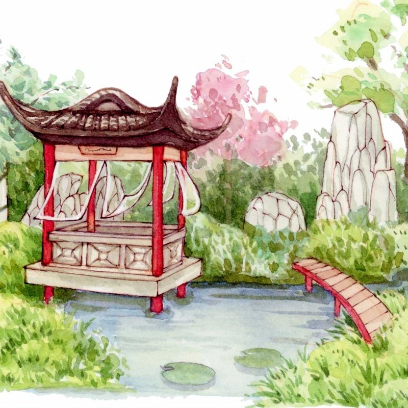 春滿南亭 和紙 膠帶 5米卷 - 纸胶带 - 其他材质 