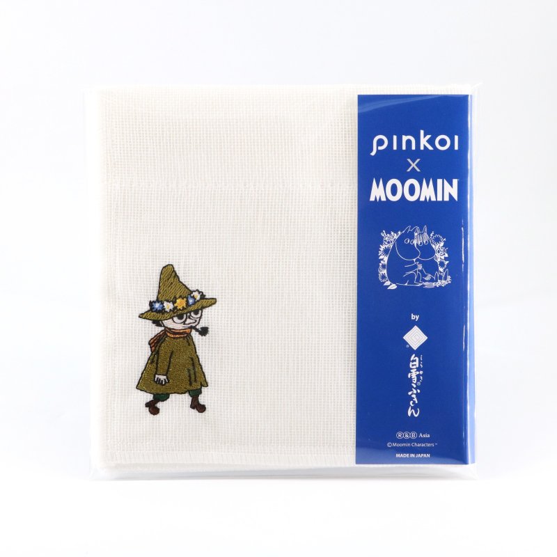 【Pinkoi x Moomin】史力奇白雪刺绣手帕 - 手帕/方巾 - 其他人造纤维 白色