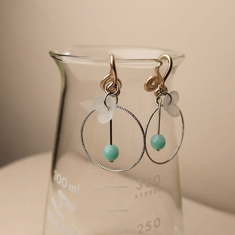 花独舞 无痛耳夹 / 蓝 - 耳环/耳夹 - 其他金属 