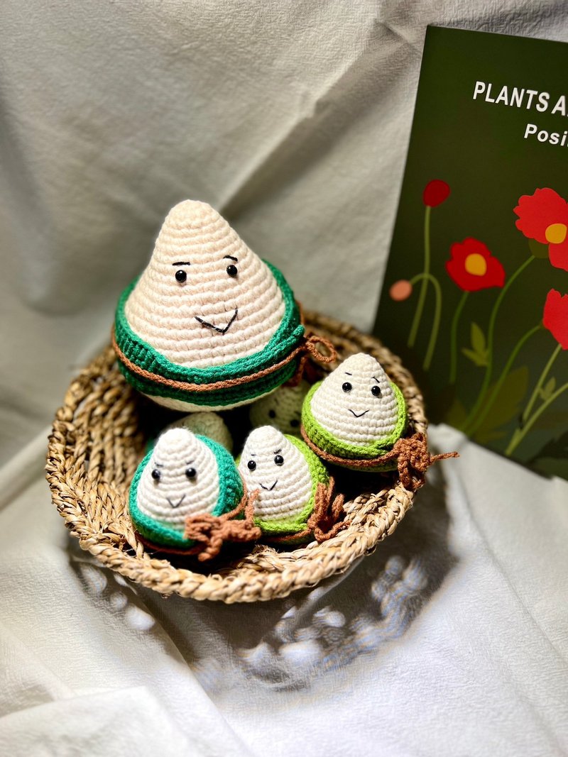 【兔贝儿】编织作品~端午应景小粽子钥匙圈/包包挂件 - 钥匙链/钥匙包 - 棉．麻 白色