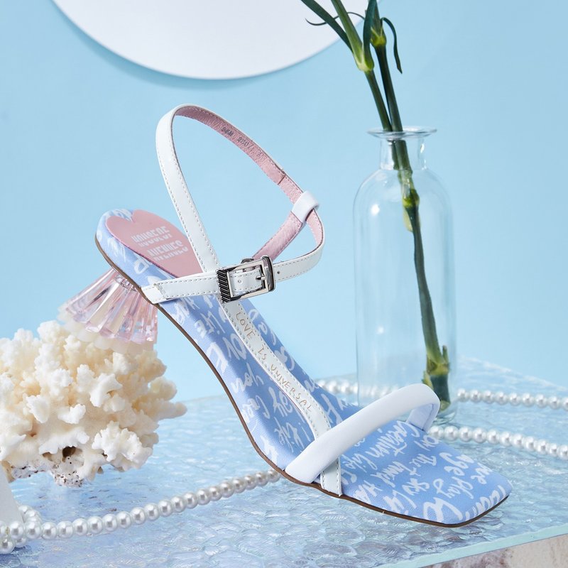 | HOA | 小方头踝带水晶鞋跟凉鞋 | 蓝色 | 5513 | - 男女凉鞋 - 人造皮革 蓝色