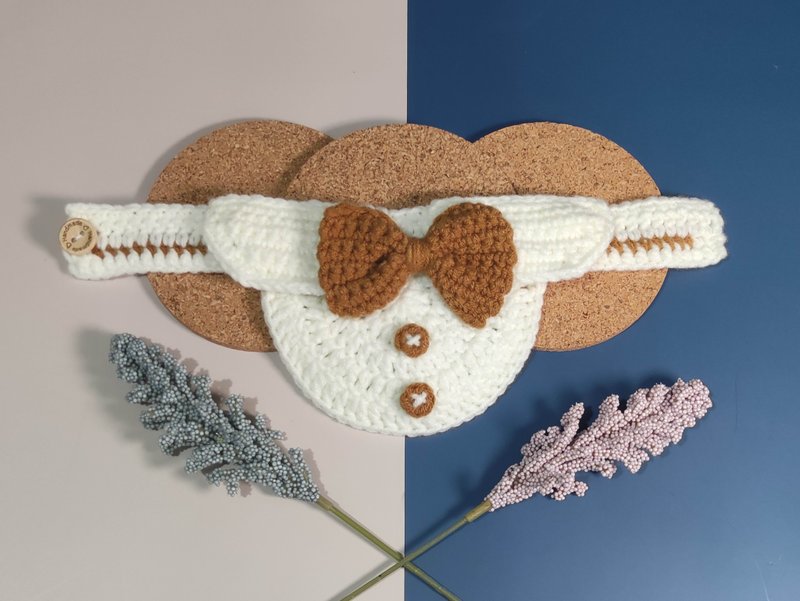 【小绅士煲呔- 啡】手制宠物颈带/颈圈 - 针织 - 项圈/牵绳 - 棉．麻 多色