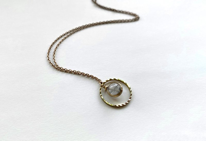 黄铜项链 | 黑发晶 | 星球 | 宇宙 - 项链 - 铜/黄铜 