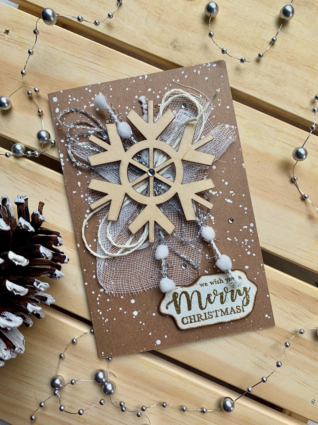 圣诞卡片Christmas Card_大款雪花 (四款各一) - 卡片/明信片 - 纸 卡其色