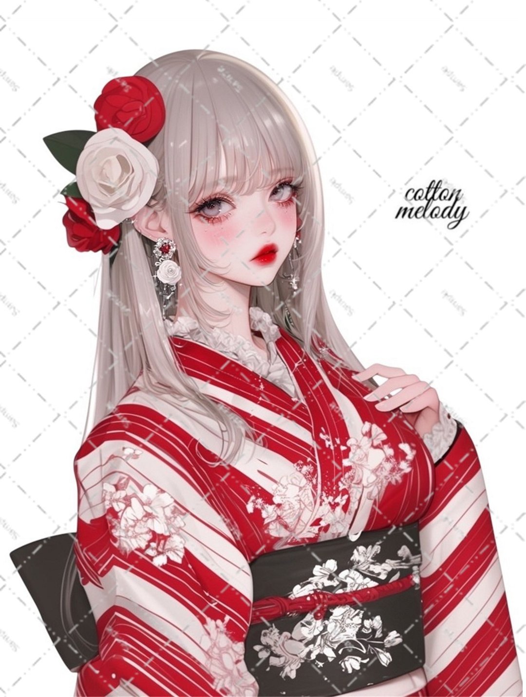 original sticker no.6192 人物贴纸 原创贴纸 人物插画贴纸 女孩贴纸 原创人物贴纸 - 贴纸 - 纸 