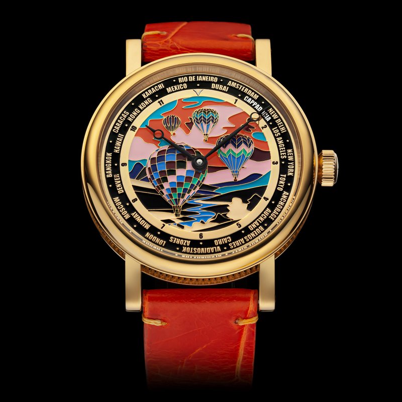 世界时间腕表, 装饰艺术手表, 城市观察, 手工手表, 男女通用手表 - 男表/中性表 - 其他材质 