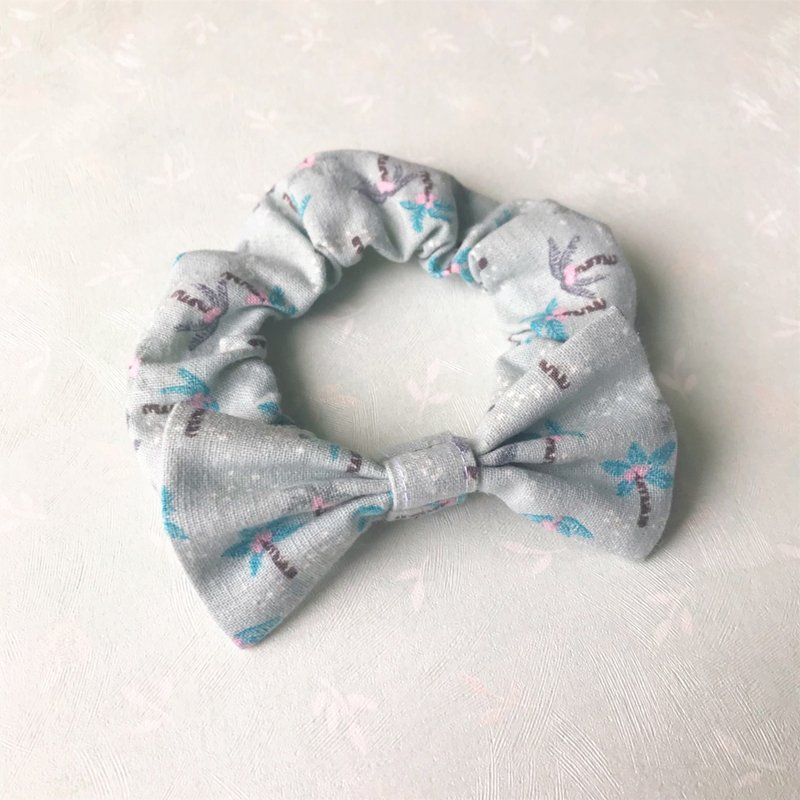 蝴蝶结松紧项圈 宠物领结 bow tie -- 椰子树_S号 (现货) - 项圈/牵绳 - 棉．麻 绿色