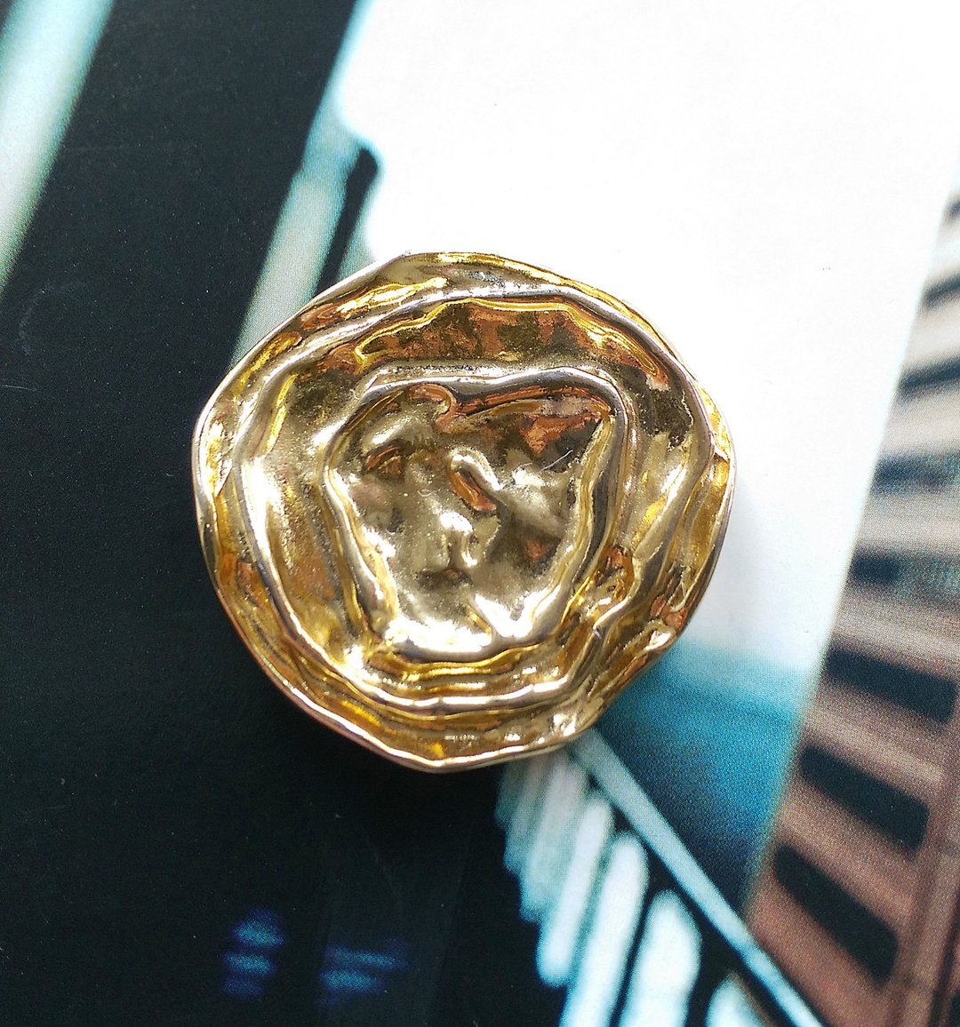 【西洋古董饰品】金色调  涟漪效应 围巾夹 丝巾扣 丝巾夹 - 其他 - 其他金属 金色