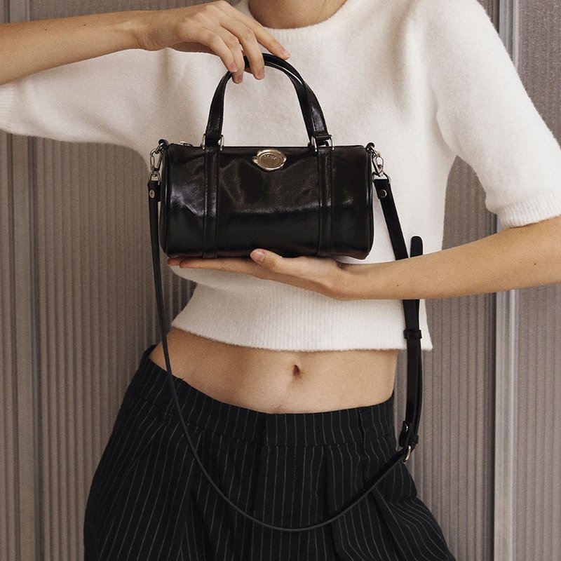 韩国制 MUR Andy 手袋/單肩包/手提袋 (Crinkle Black) - 侧背包/斜挎包 - 环保材料 