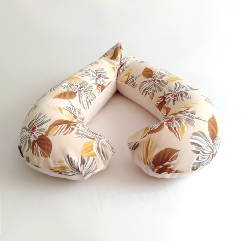 微粒型孕妇枕-秋叶园-棉麻蓝绿 | V*k Cheung定制下标区(HK) - 婴儿床上用品 - 聚酯纤维 橘色