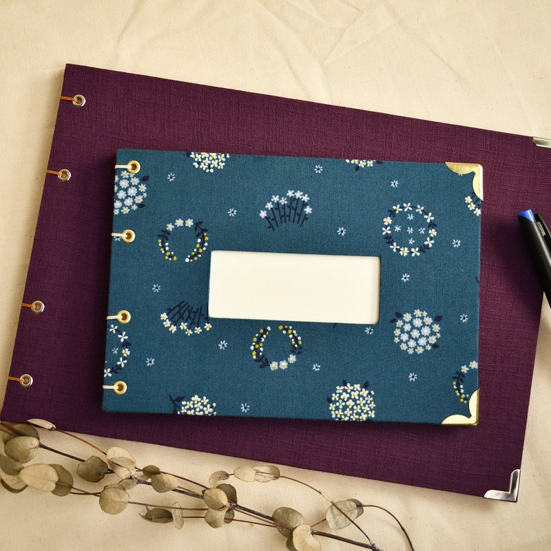 留下祝福 : 宾客 留言 签到册 - 相簿/相册 - 棉．麻 蓝色