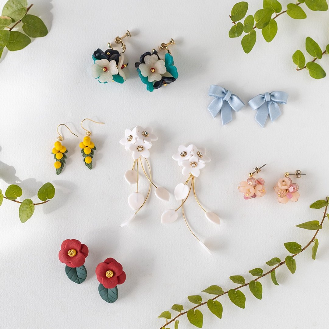 [30% OFF lucky bag / 30 sets limited] Earrings or Clip-On 3-piece set [Pinkoi limited] - 耳环/耳夹 - 塑料 多色