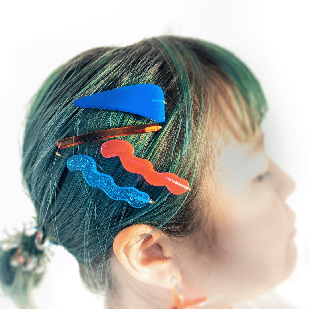 Insert pin kit / Namami / Sankaku / Shikaku / Hair accessories - 金工/饰品 - 压克力 多色