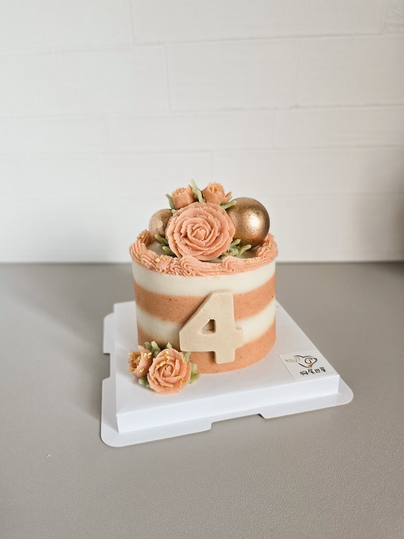 4寸加高宠物蛋糕 生日蛋糕 金箔玫瑰蛋糕 可自取 - 猫罐头/鲜食 - 其他材质 