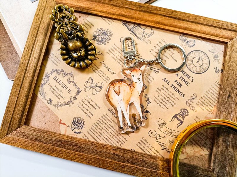 KR519可愛吊飾cute pendant_梅花鹿Sika deer.D/ 晶透吊飾_鑰匙圈 - 钥匙链/钥匙包 - 塑料 多色