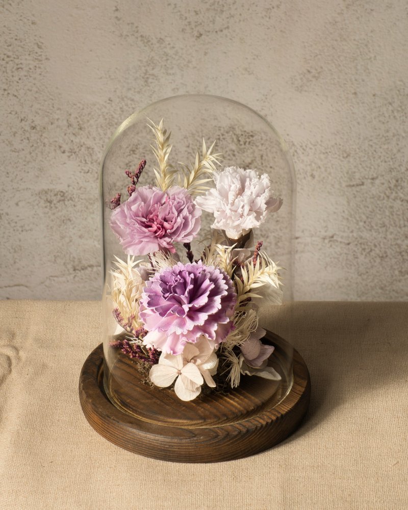 母亲节掌馨微光永生花礼 - 薰衣紫永生钟罩 - 干燥花/捧花 - 植物．花 紫色