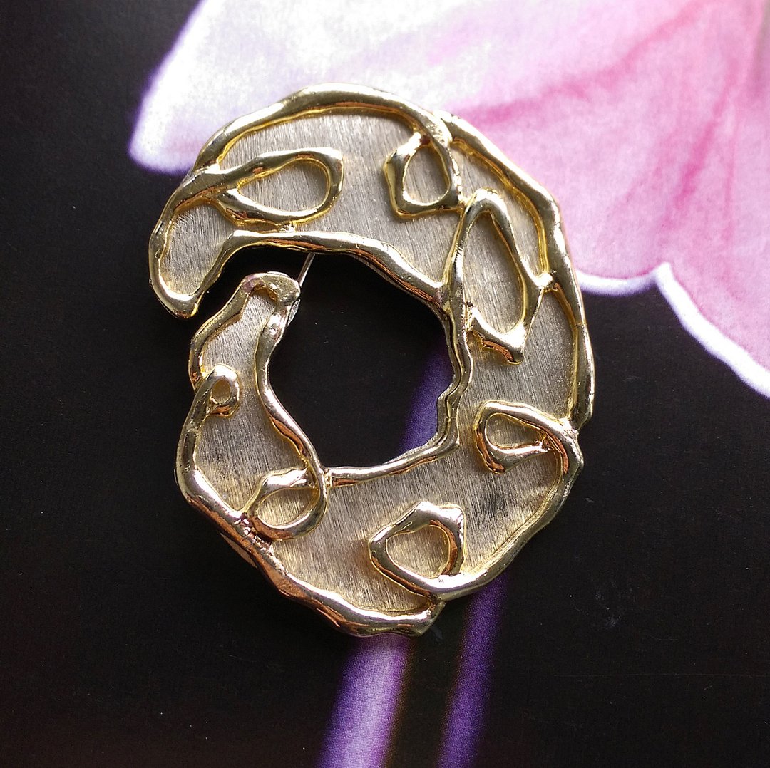 Vintage Jewelry PARK LANE 金银双色  大块  大别针  胸针 - 徽章/别针 - 其他材质 金色
