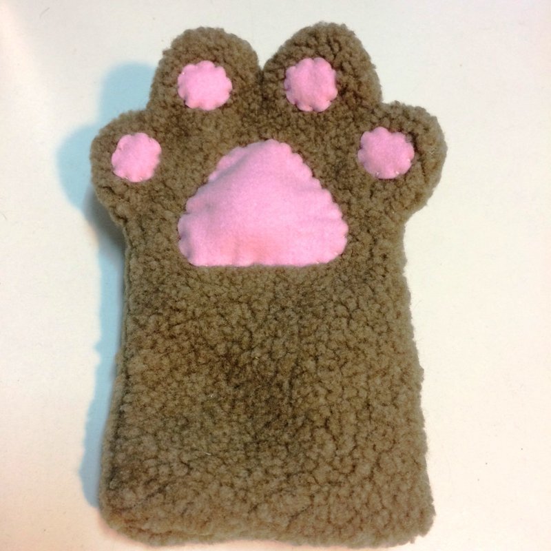 RABBIT LULU 猫掌 手机袋  手创 猫奴专用 猫咪-奶茶色 - 证件套/卡套 - 棉．麻 卡其色