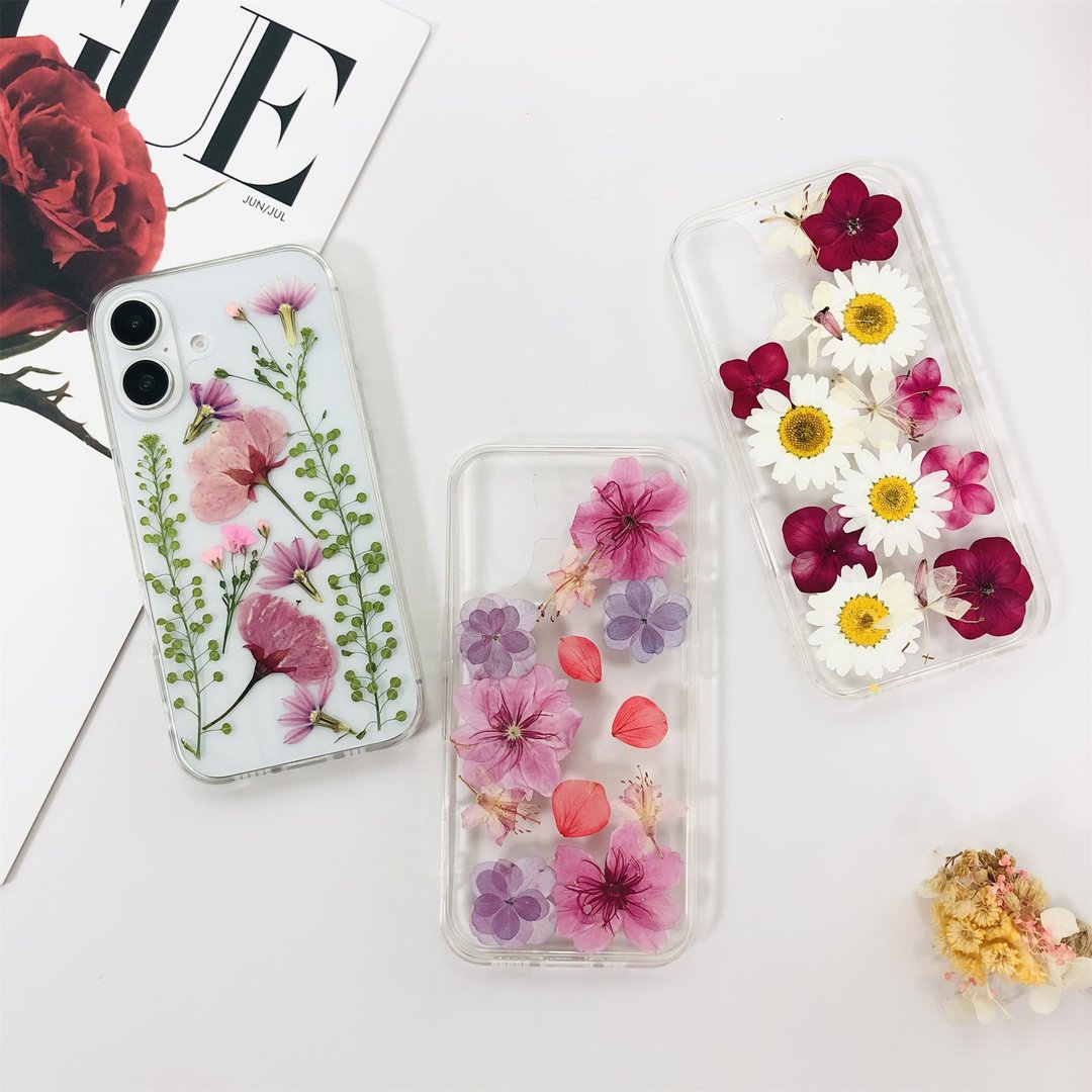 多款式手作押花手机壳 适用于iPhone 16 Pro Max Samsung S25 A35 - 手机壳/手机套 - 植物．花 