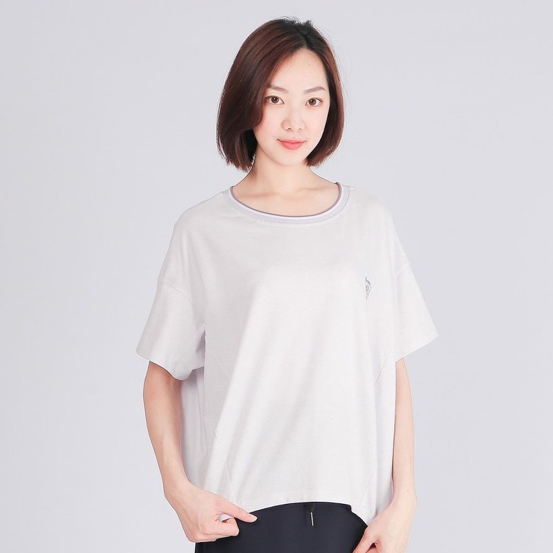 有机棉修身圆领衫-麻花紫 夏装 - 女装 T 恤 - 棉．麻 紫色