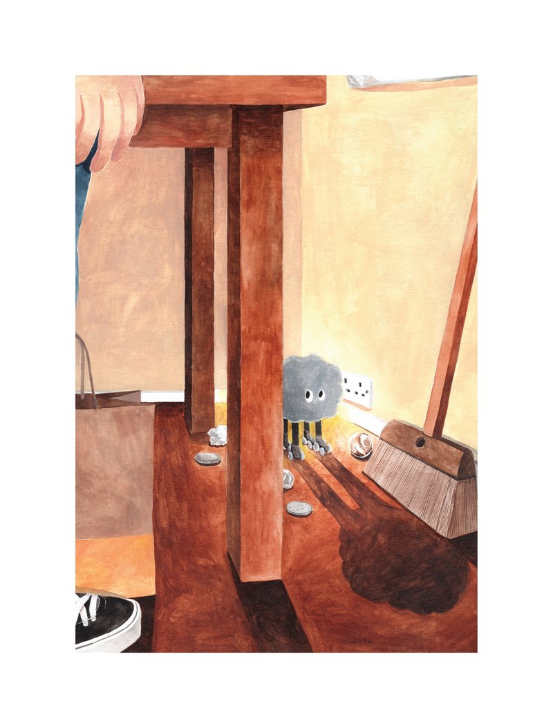 躲在角落里的阿毛 复印画 - 卡片/明信片 - 纸 咖啡色