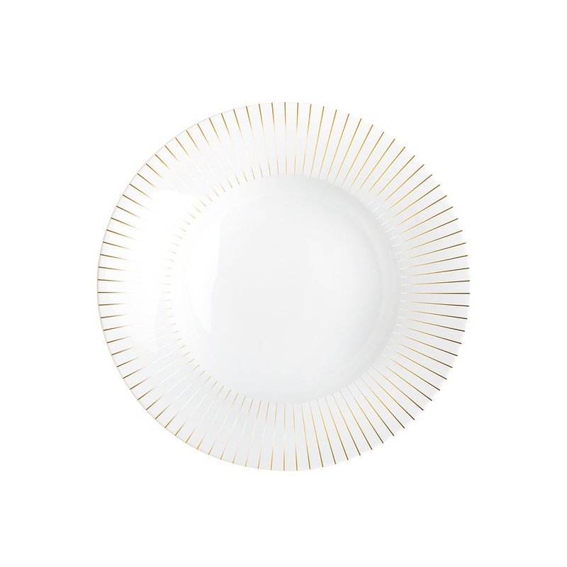 Magic Grip系列(Ray of Gold)- 24CM 汤盘/深盘(硅胶底座设计) - 盘子/餐盘/盘架 - 瓷 金色