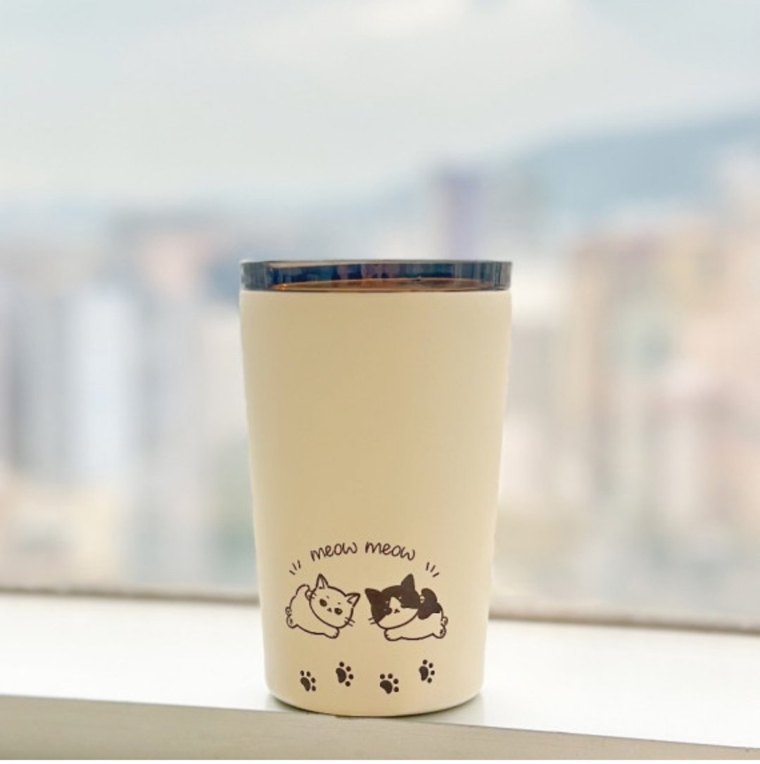【猫咪别注版】Opresso | 随行保温杯 360ml (连饮管) - 水瓶/水壶 - 其他金属 卡其色