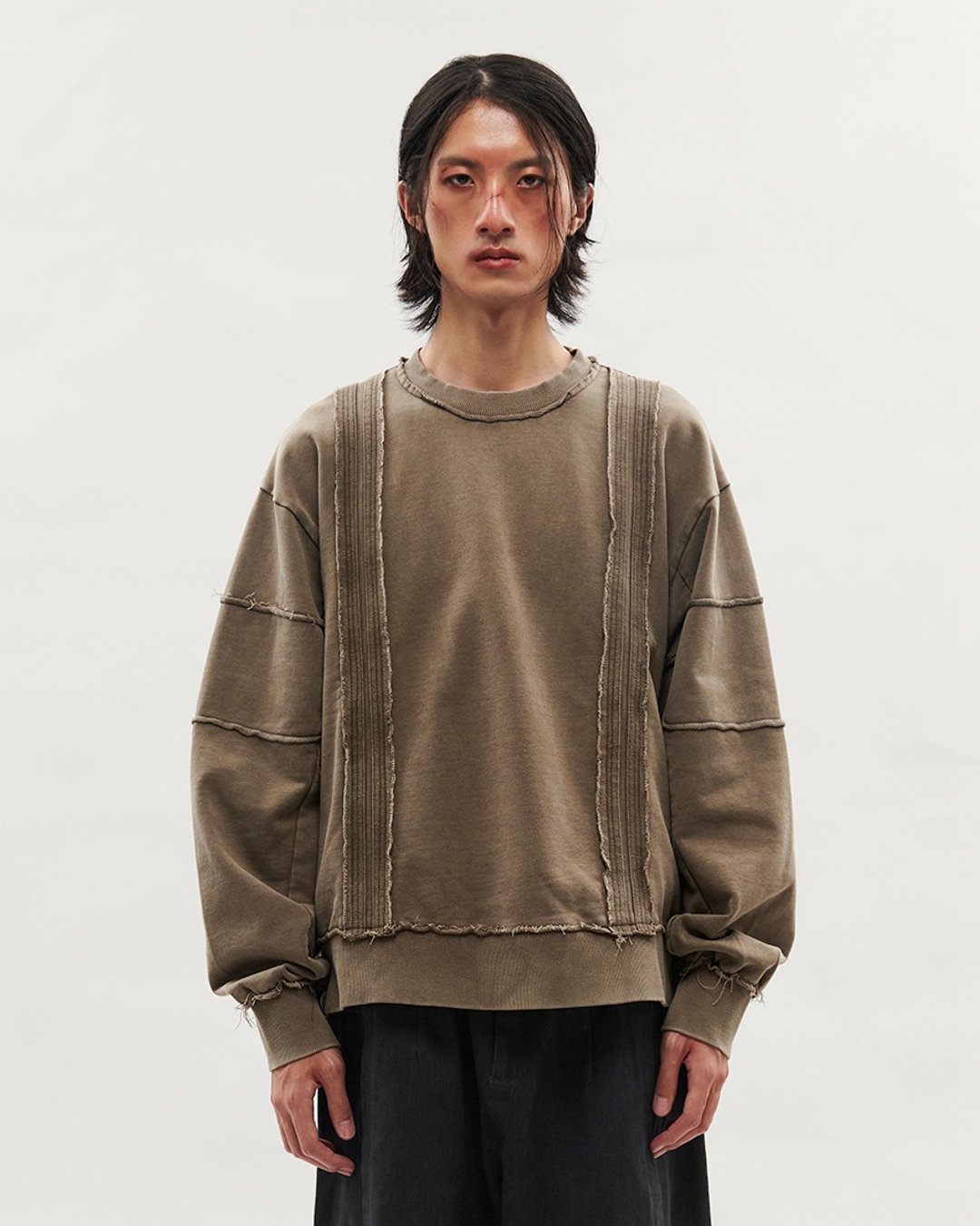 Washed Sweater - 中性连帽卫衣/T 恤 - 棉 灰色