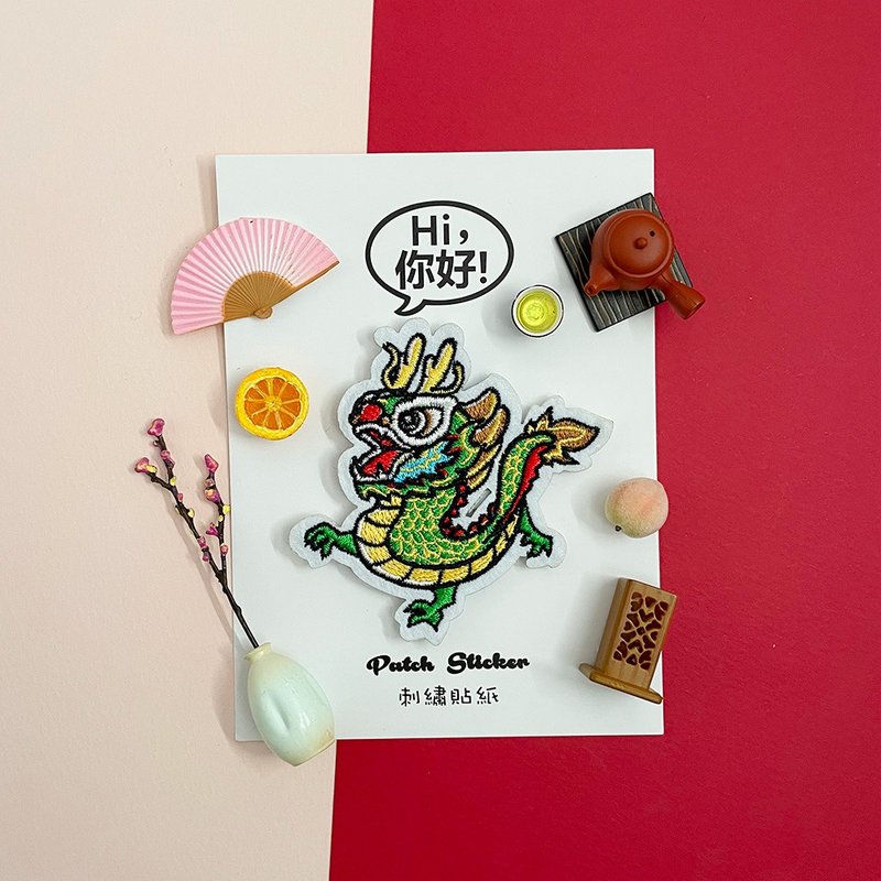 刺绣贴纸-舞龙 - 贴纸 - 绣线 多色