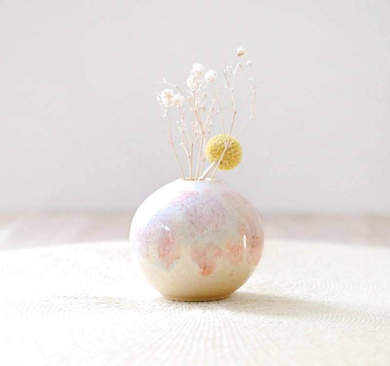 秋色流纹小巧一轮瓶 - 花瓶/陶器 - 陶 红色