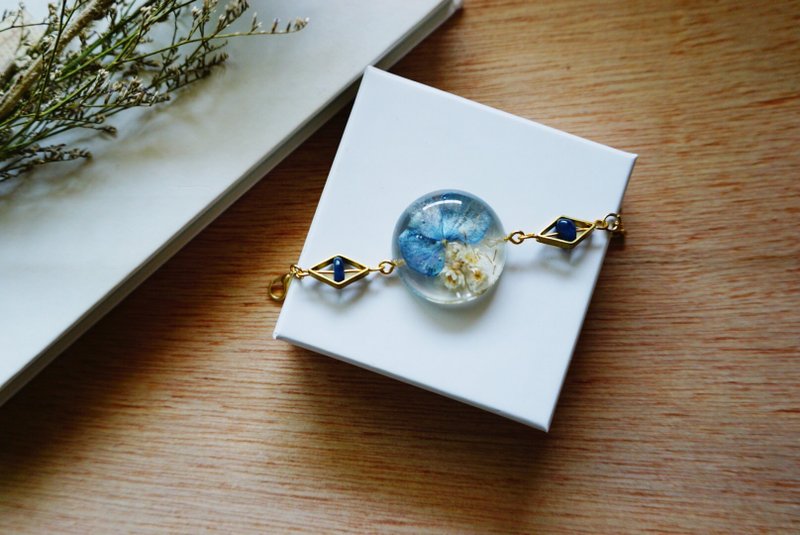 蓝绣球(天然石)手链 - 手链/手环 - 其他金属 