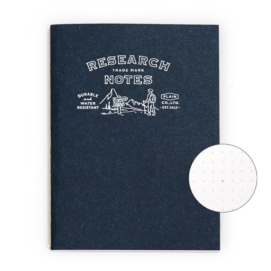 RESEARCH NOTES耐水笔记本 蓝色小本 纯白纸点点 - 笔记本/手帐 - 纸 蓝色
