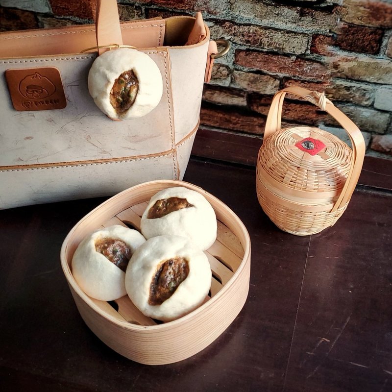 拟真羊毛毡中型肉包(别针/磁铁/纯钥匙圈/OO挂饰) - 吊饰 - 羊毛 