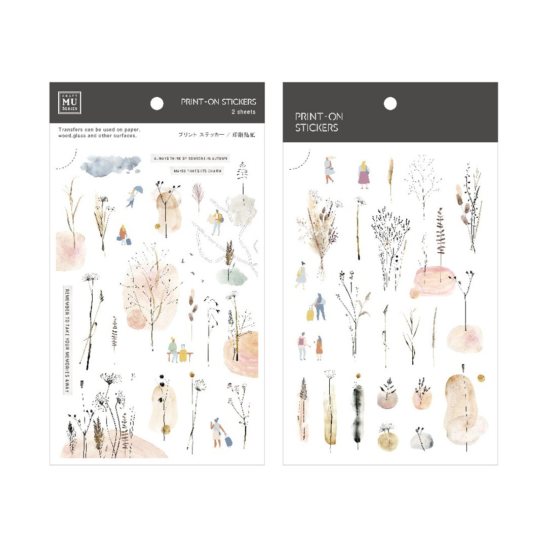 【Print-On Stickers 转印贴纸】no.206-回忆的森林 | 秋季系列 - 贴纸 - 其他材质 橘色