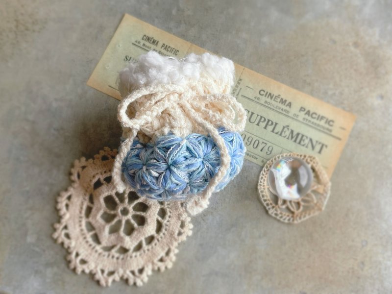 Knitting 生命之花束口袋 - 喷泉 - 束口袋双肩包 - 棉．麻 