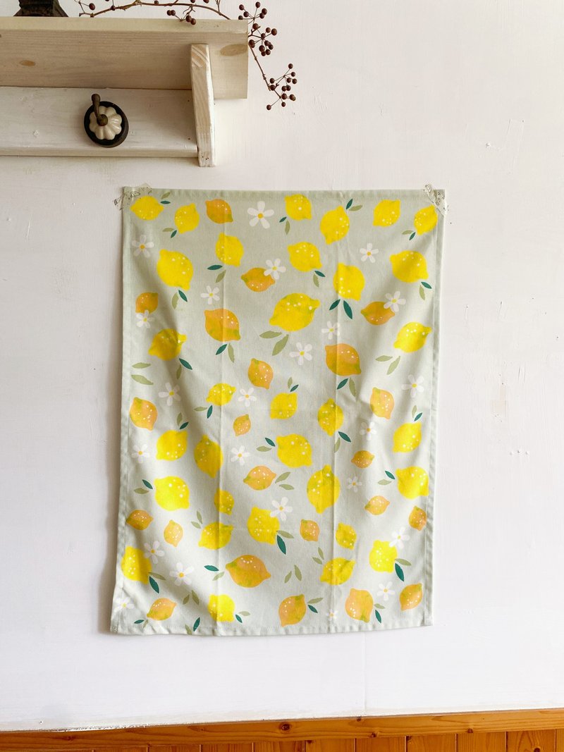 【好日恋物】德国带回DEPOT柠檬黄图案纯棉茶巾挂布挂饰一组2件 - 海报/装饰画/版画 - 棉．麻 多色